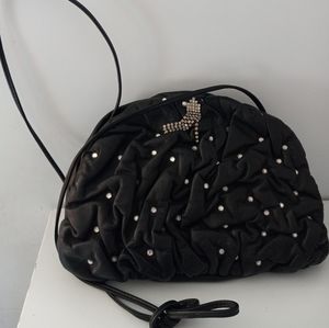 Early 1980's Rita Diana for Mylinka.Clam shell Rhinestone Handbag, crossbody